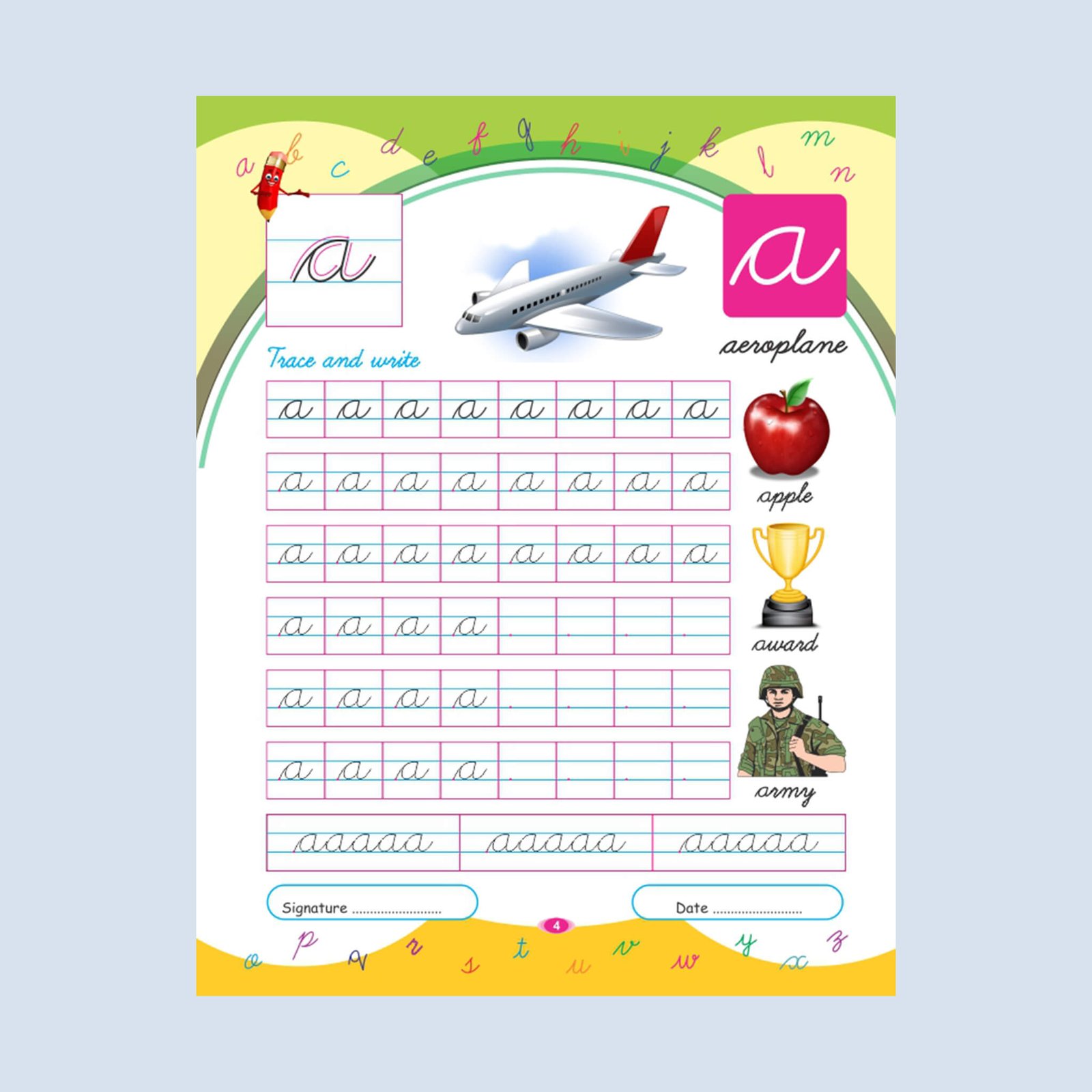 English cursive small letters