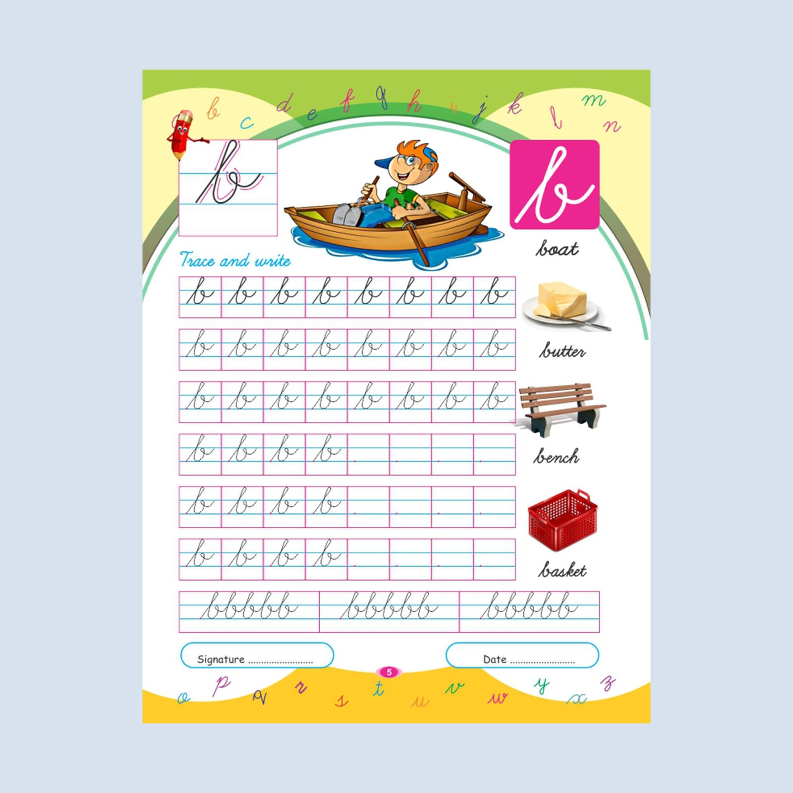 English cursive small letters